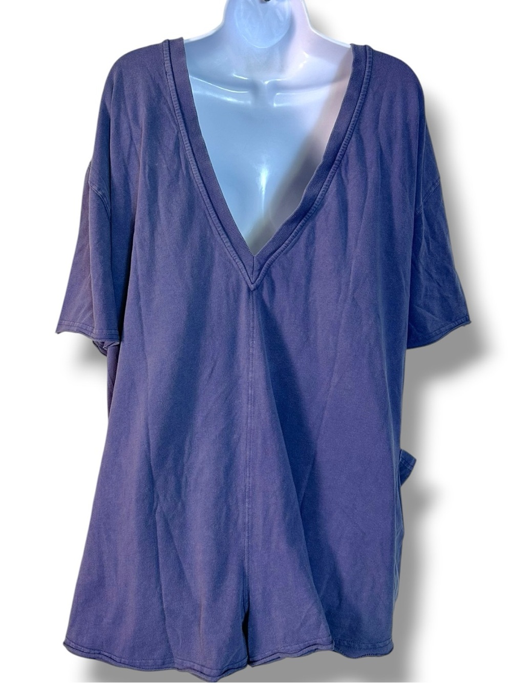 Free People Oversized Bohemian Hot Shot Tee Romper in Blue Indigo XL NWT Logo - Picture 7 of 10